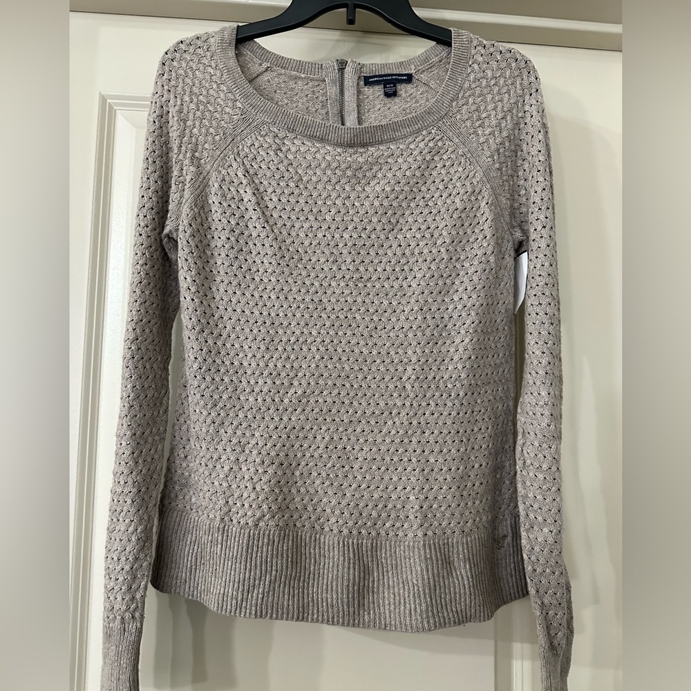 Womens American Eagle M Gray Sweater Loose Knit